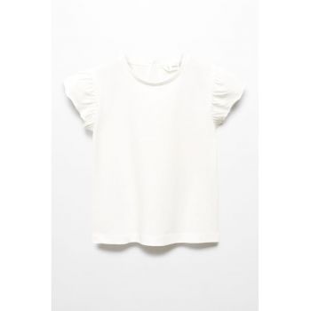 Tricou din bumbac cu maneci cu volane