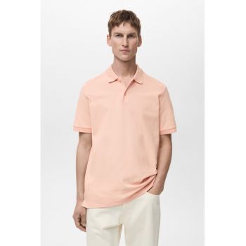 Tricou polo din bumbac cu fenta cu nasturi