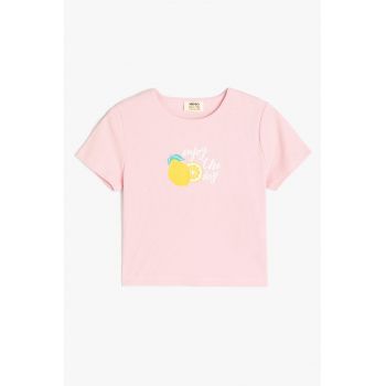 Tricou striat cu imprimeu