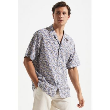 Camasa din bumbac cu imprimeu tropical