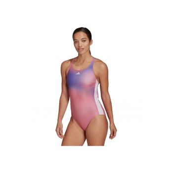 Costum de baie sport -  dintr-o singura piesa - roz - material elastic - pentru inot/plaja -
