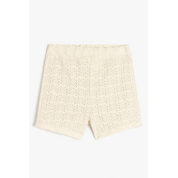 Pantaloni scurti tricotati din amestec de bumbac