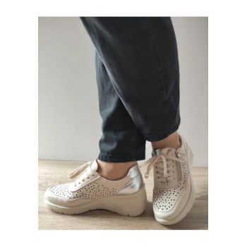 Pantofi Casual Perforati Dama  860025A 03-N Bej - Bej -