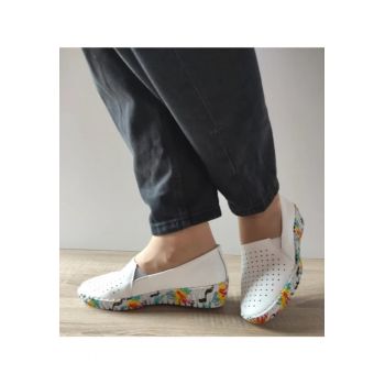Pantofi Perforati Dama  03664 Albi - Alb -