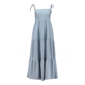 Rochie din bumbac si lyocell cu model in dungi
