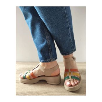 Sandale Casual Dama  246609T Apricot Plus Color - Apricot -