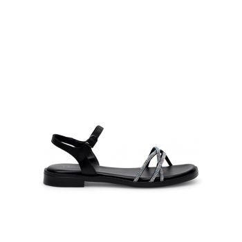 Sandale dama - 19154 -  Piele naturala - Sintetic - Negru