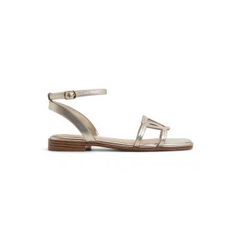 Sandale de piele cu talpa plata
