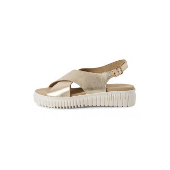 Sandale wedge din piele
