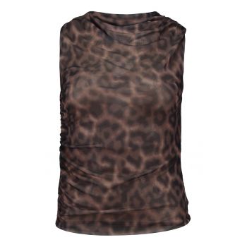 Top slim-fit cu model animal print