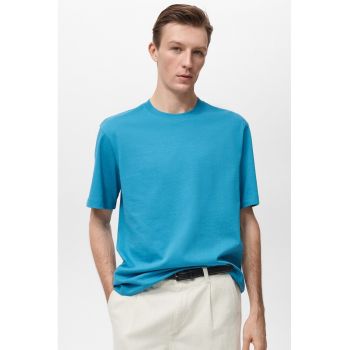 Tricou relaxed-fit cu decolteu la baza gatului