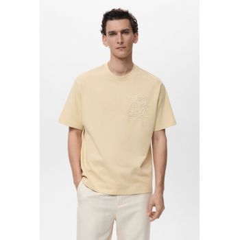 Tricou relaxed-fit din bumbac cu broderie