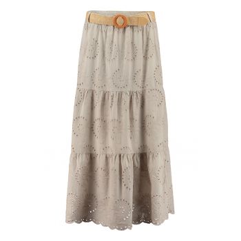 Fusta cu aspect stratificat si broderie