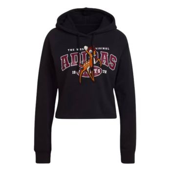 Hanorac sport  Disney Bambi - cu gluga - broderie - negru - bumbac - set