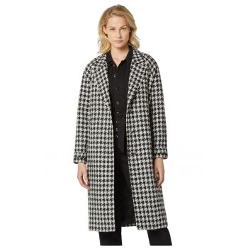 Palton dama  model piciorus - negru - material confortabil - maneca lunga - un singur rand de nasturi -
