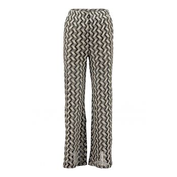 Pantaloni bootcut cu model geometric