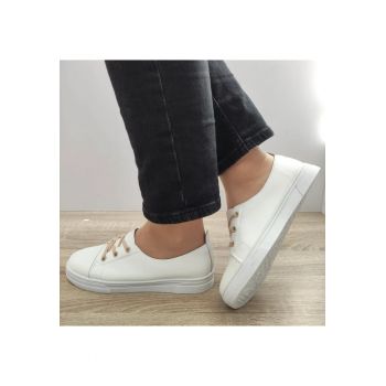 Pantofi Casual Dama  88727 Albi Cu Bej - Alb -