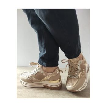 Pantofi Casual Dama  Wsc250125-8 Bej Cu Auriu - Bej -
