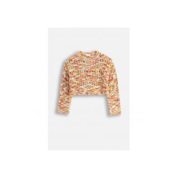 Pulover crop cu maneci cazute