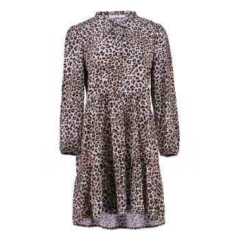 Rochie cu animal print si maneci lungi