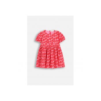 Rochie evazata cu imprimeu floral si aspect texturat