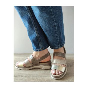 Sandale Casual Dama  12511T Mostar H6-1 Aurii + Metalic - Auriu -