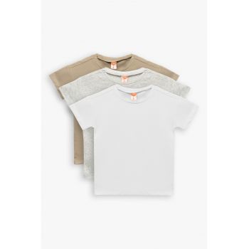Set de tricouri uni din amestec de bumbac - 3 piese
