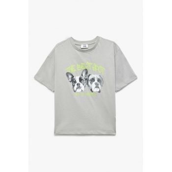Tricou de bumbac cu imprimeu grafic
