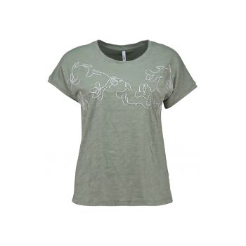 Tricou din bumbac cu detalii brodate