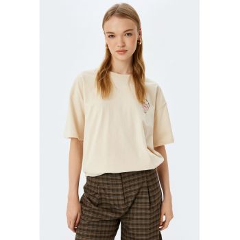Tricou lejer din bumbac cu maneci cazute