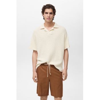 Tricou polo cu model crosetat