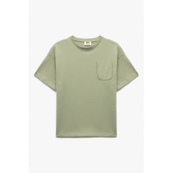 Tricou regular fit de bumbac cu decolteu rotund