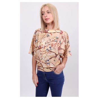 Bluza cu maneci batwing si decolteu barcuta