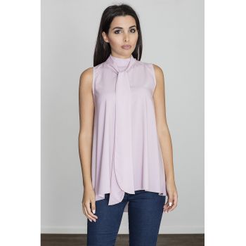 Bluza dama -  Poliester/Elastan - Guler tip cravata - Roz