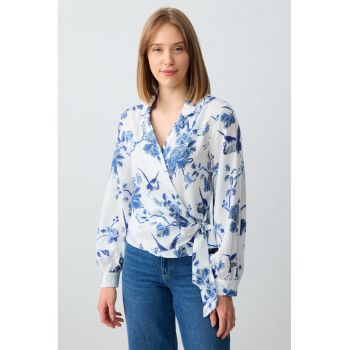 Bluza din lyocell cu model floral