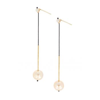 Cercei drop din aur filat de 14K/20 cu perle