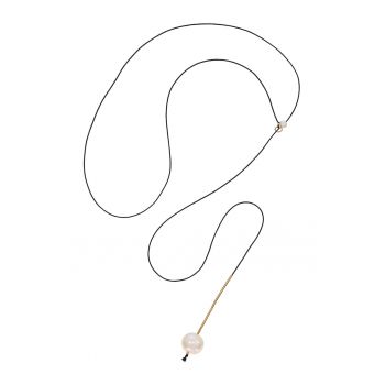 Colier lung din aur filat de 14K/20 si perle