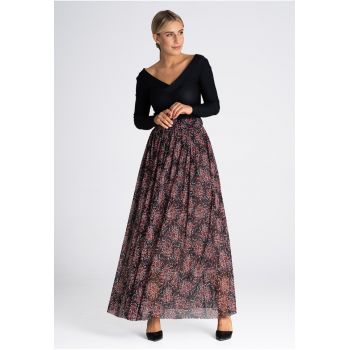 Fusta lunga plisata  floral - multicolor - textil -