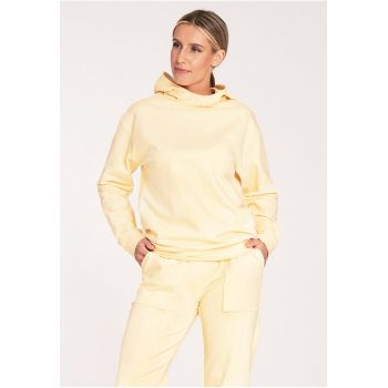 Hanorac dama  galben - croiala clasica - bumbac/elastan -