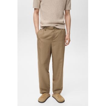 Pantaloni conici din amestec de in