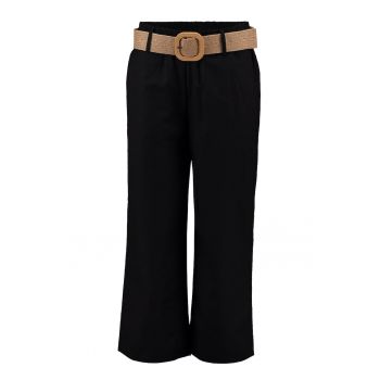 Pantaloni din amestec de in cu o curea