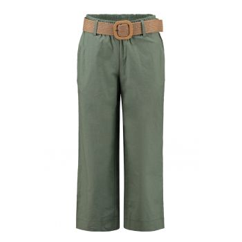 Pantaloni din amestec de in cu o curea