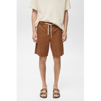 Pantaloni scurti din amestec de in cu buzunare laterale