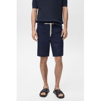 Pantaloni scurti din amestec de in cu buzunare laterale