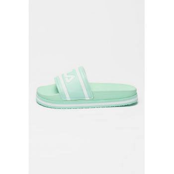 Papuci flatform cu imprimeu logo Morro Bay