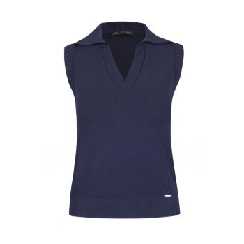 Pulover Polo fara maneci din tricot fin
