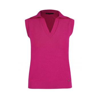 Pulover Polo tricotat fin - fara maneci