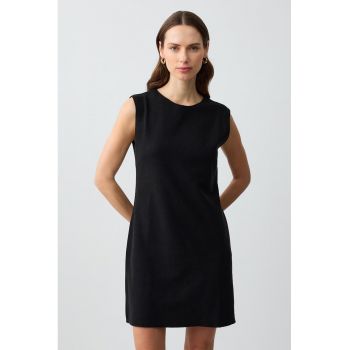 Rochie din amestec de bumbac cu croiala dreapta