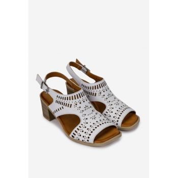 Sandale dama din piele naturala cu model perforat