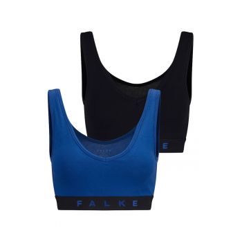 Set de bustiere din amestec de bumbac cu logo - 2 piese